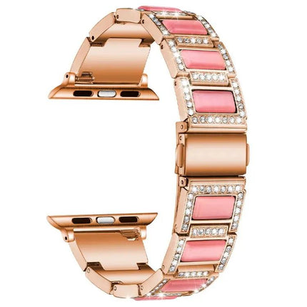 Diamond Gemstone Metal Replacement Strap Apple Watch 38-45mm