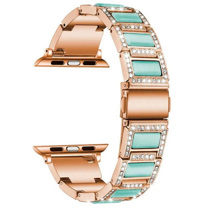 Diamond Gemstone Metal Replacement Strap Apple Watch 38-45mm