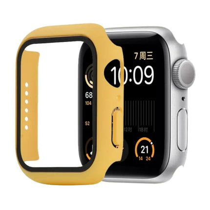 Shockproof PC Tempered Glass Apple Watch 44mm Case Orange