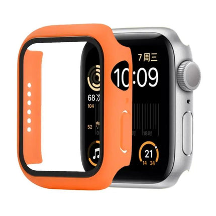 Shockproof PC Tempered Glass Apple Watch 44mm Case Orange