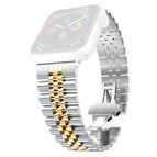 7 45mm / 6 & SE & 5 & 4 44mm / 3 & 2 & 1 42mm / Silver + Gold