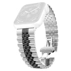 7 45mm / 6 & SE & 5 & 4 44mm / 3 & 2 & 1 42mm / Silver + Black