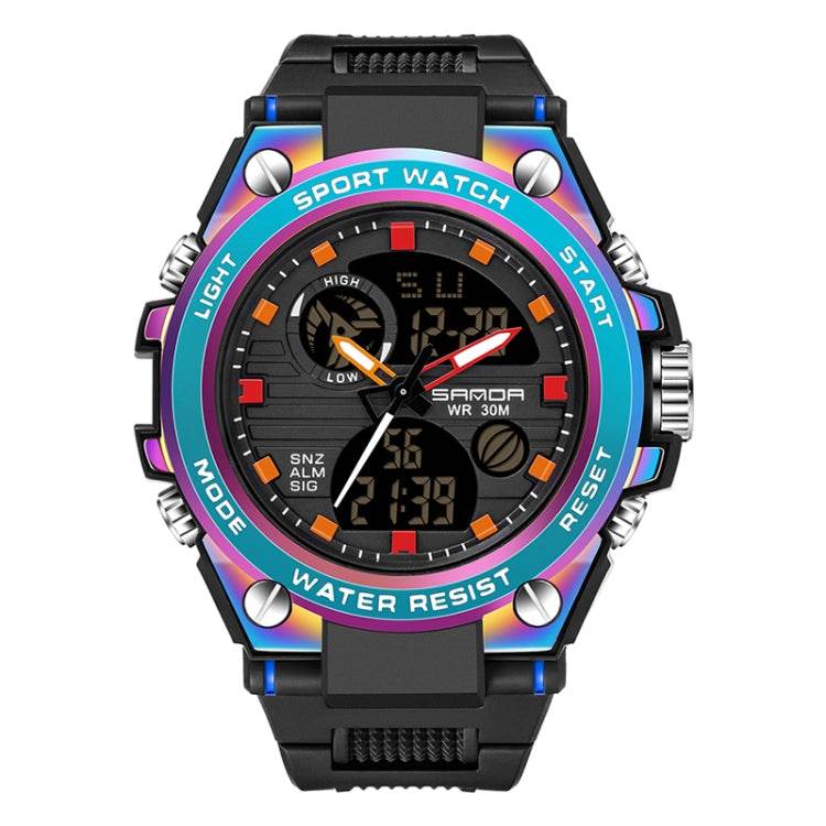 SANDA Dual Digital Display Luminous Stopwatch Chronograph Watch