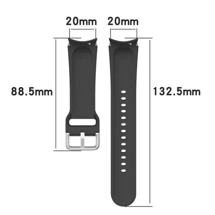 Silicone Watch Band Silver Buckle For Galaxy Watch 40/44mm