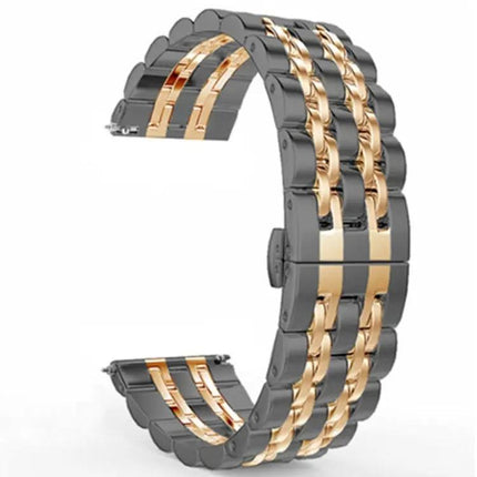 Seven-Bead Steel Watch Band Replacement Adjustable 20mm/22mm