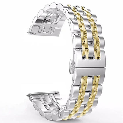 Seven-Bead Steel Watch Band Replacement Adjustable 20mm/22mm