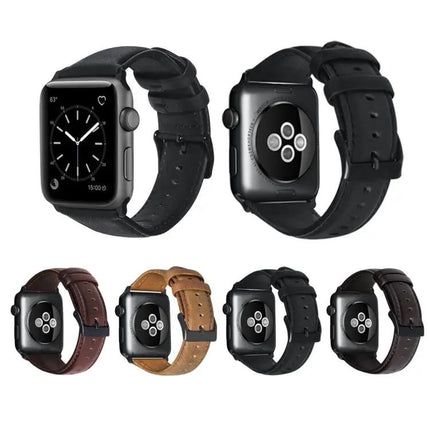 Oil Wax Genuine Leather Apple Watch Strap 38/40/41mm