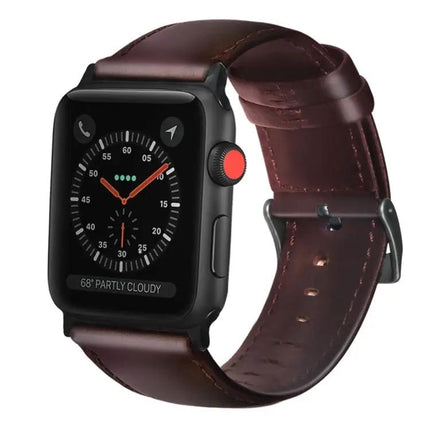 Oil Wax Genuine Leather Apple Watch Strap 38/40/41mm