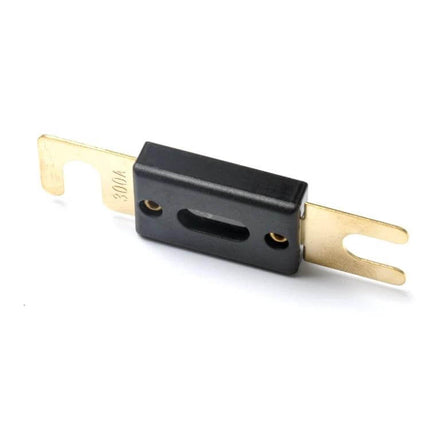 Gold-Plated ANL Fuse For Car Audio Systems, 5 Pack - 300A gold-plated ANL blade fuse with black housing for car, boat, truck audio protection