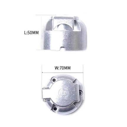 7 Pin Round Trailer Plug Connector for EU Towing - aluminum 7‑pole screw-contact plug with cover, dimensions L:50mm W:70mm