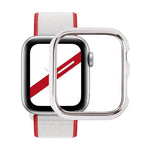 For Apple Watch Series 6 / 5 / 4 / Watch SE 44mm / Silver Edge + White Background