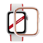 For Apple Watch Series 6 / 5 / 4 / Watch SE 44mm / Rose Gold Edge + White Background