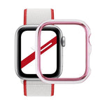 For Apple Watch Series 3 & 2 & 1 42mm / Pink Edge + White Base