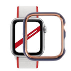 For Apple Watch Series 3 & 2 & 1 42mm / Rose Gold Edge + Blue Background