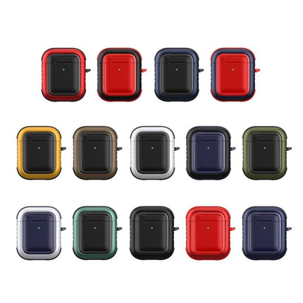 Protective Case with Carabiner for Everyday AirPods Carry showing 15 color options arranged in rows