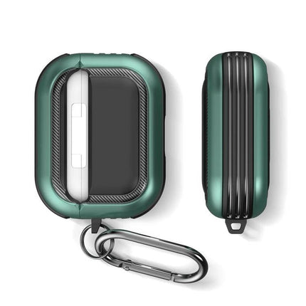 Keep Your AirPods Pro Safe with Carabiner Case for Daily Outings - Dustproof green protective case with carabiner and reserved charging port