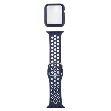 Silicone Strap Case Screen Guard Set for Apple Watch 44mm