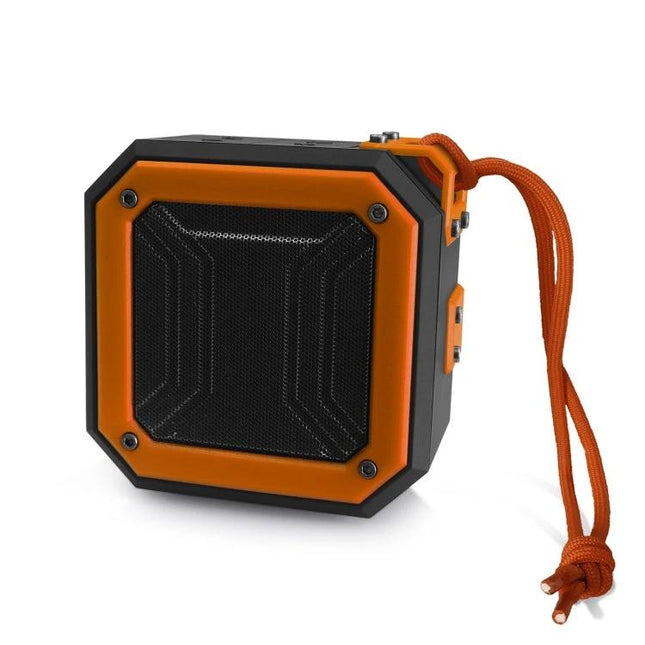 Rixing Compact Bluetooth Speaker For Portable Everyday Use - orange pocketable speaker with strap for hikes picnics and hands-free calls