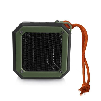 Rixing Compact Bluetooth Speaker For Portable Everyday Use rugged green pocket speaker with orange strap for hikes and picnics