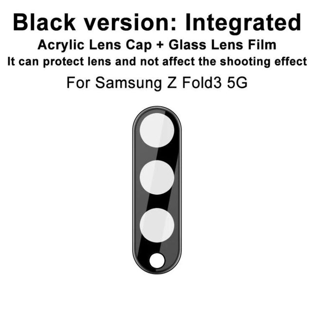 Tempered Glass Camera Protector For Samsung Galaxy Z Fold Series Everyday Lens Protection - black integrated acrylic lens cap image