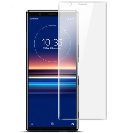 Alt Tag: IMAK Curved Hydrogel Screen Protector For Smartphones clear edge-to-edge hydrogel film on curved smartphone display