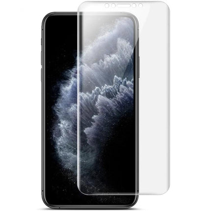 IMAK Curved Hydrogel Screen Protector For Smartphones covering curved phone display with ultra-thin transparent film for edge-to-edge scratch protection