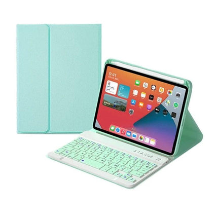 Protective Leather Case with Detachable Keyboard for iPad mini 6 in mint green with Bluetooth keyboard and folio stand