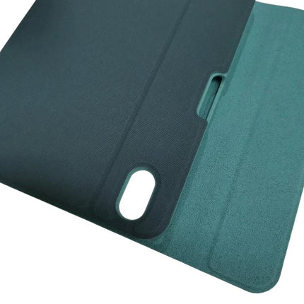 Protective Leather Case with Detachable Keyboard for iPad mini 6 showing teal PU exterior and soft TPU inner shell with camera cutout