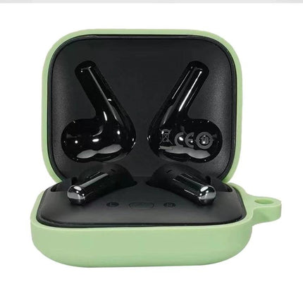 OnePlus Buds Pro Silicone Case for Daily Earphone Protection - green silicone protective case with open earbuds showing charging access