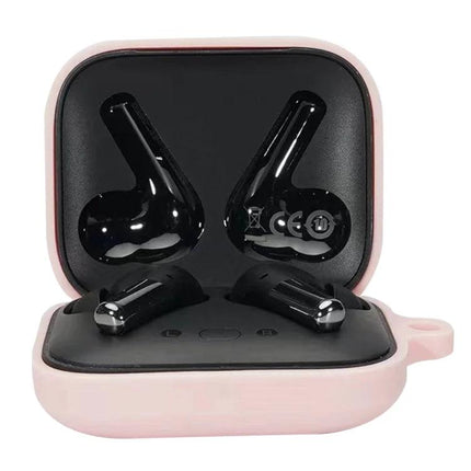 OnePlus Buds Pro Silicone Case for Daily Earphone Protection - pink protective cover showing earbuds charging without removal