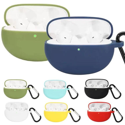 Silicone Case for Keeping Earphones Safe on Daily Outings - blue and green silicone earbud charging cases with carabiners
