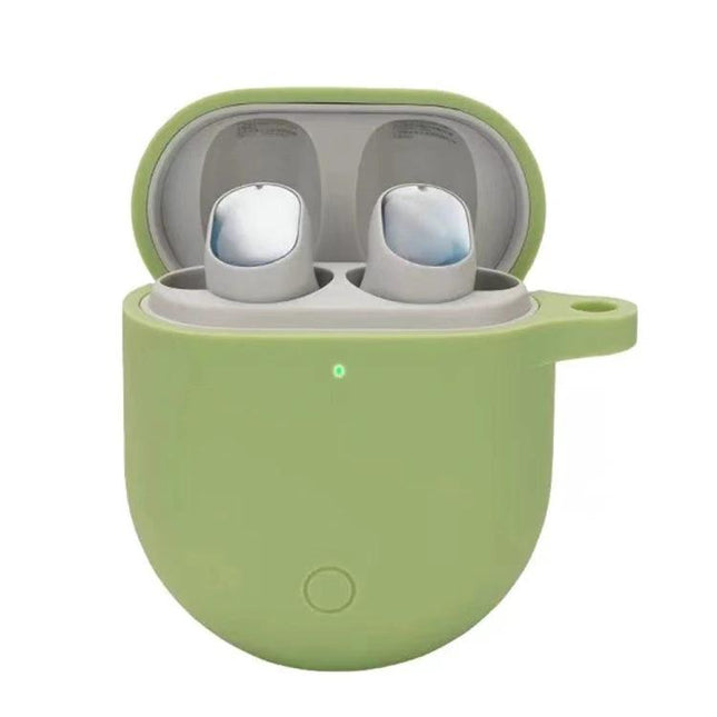 Silicone Case Keeps Earphones Protected During Daily Use – light green silicone protective case for wireless earbuds, easy-access charging and secure fit