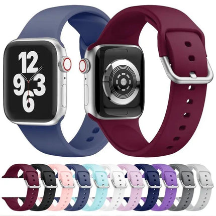 Silicone Buckle Replacement Strap For Apple Watch 38-45mm