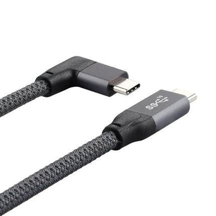 Practical USB-C Cable for Everyday Device Connections — braided 10Gbps USB-C cable with right-angle and straight connectors for charging, data transfer, video