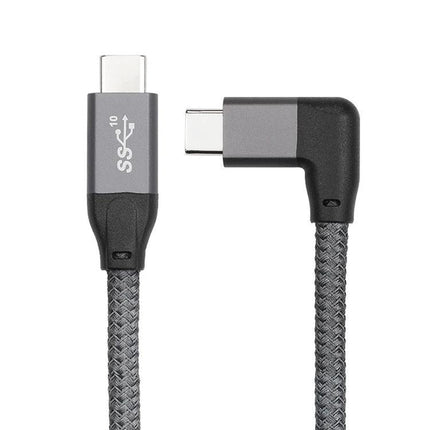 Practical USB-C Cable for Everyday Device Connections — right-angle braided cable 10Gbps for charging, data transfer and video