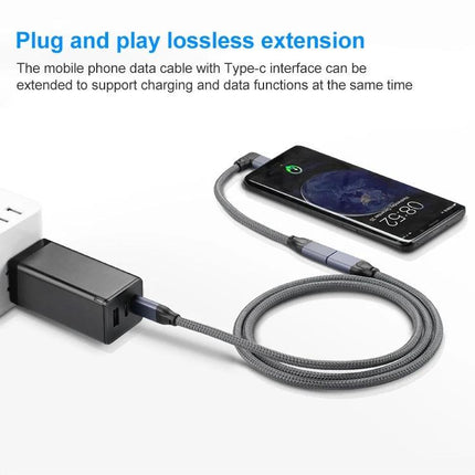 USB-C Extension Cable for Everyday Home and Office Connections - braided plug-and-play extender charging phone to charger and monitor