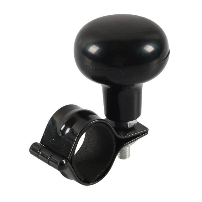 Car Steering Wheel Booster Ball For Easy One-Handed Steering - black ABS and aluminum alloy control knob for smoother one-hand driving