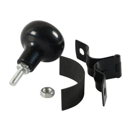 Car Steering Wheel Booster Ball For Easy One-Handed Steering - black ABS and aluminum alloy knob with mounting bracket and hardware