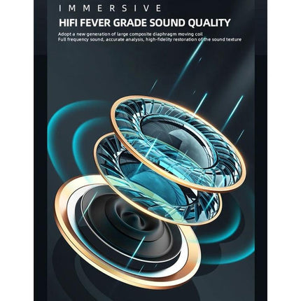 Lenovo Wireless Earbuds For Music And Low-Latency Gaming showcasing hi‑fi driver layers and immersive sound quality visualization