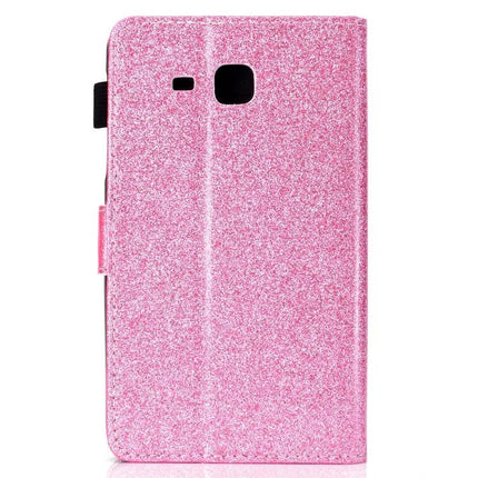 Leather Flip Case for Samsung Galaxy Tab A with Stand and Card Slot pink glitter folio with stand and card pocket