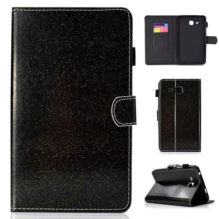 Leather Flip Case for Samsung Galaxy Tab A with Stand and Card Slot black glitter folio with card slot and stand