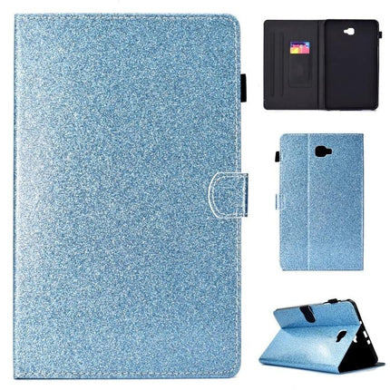Leather Flip Case for Samsung Galaxy Tab A with Stand and Card Slot in glitter blue with stand and card pocket