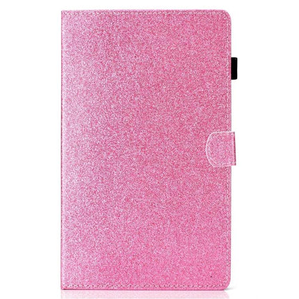 Glitter Leather Flip Case with Holder and Card Slots for Tablets in Pink glitter finish with stand and card pockets