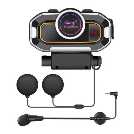 Motorcycle Helmet Intercom For Riders On The Road Daily Use - Bluetooth 3.0 unit with speakers, mic and 500m intercom range for hands-free riding
