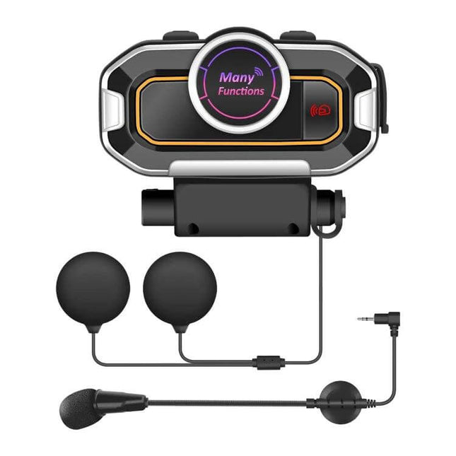 Motorcycle Helmet Intercom For Riders On The Road Daily Use - Bluetooth 3.0 unit with speakers, mic and 500m intercom range for hands-free riding