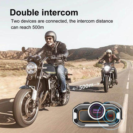 Motorcycle Helmet Intercom For Riders On The Road Daily Use - Bluetooth intercom for rider-to-rider 500m range, hands-free calls and GPS prompts