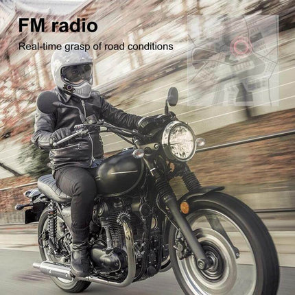 Motorcycle Helmet Intercom For Riders On The Road Daily Use - rider using intercom for hands-free calls, FM radio and 500m intercom range while riding