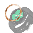 For Samsung Galaxy Watch4 Classic 42mm / Rose Gold Ring White Letter