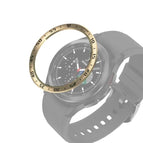 For Samsung Galaxy Watch4 Classic 46mm / Gold Ring Black Letter