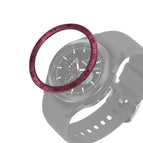 For Samsung Galaxy Watch4 Classic 46mm / Wine Red Ring Black Letter